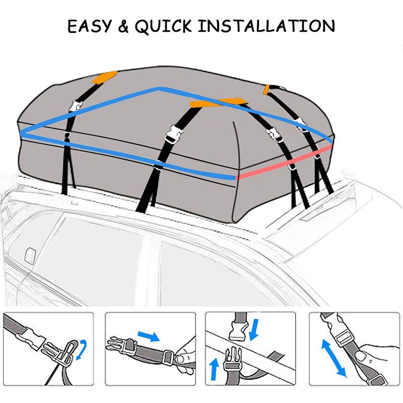 (424L) Waterproof Car Roof Bag Storage Universal Rooftop Cargo Bag Travel Top Rack Luggage Carrier Box Cargo Bag Top Cargo Carrier For SUV Van Rack