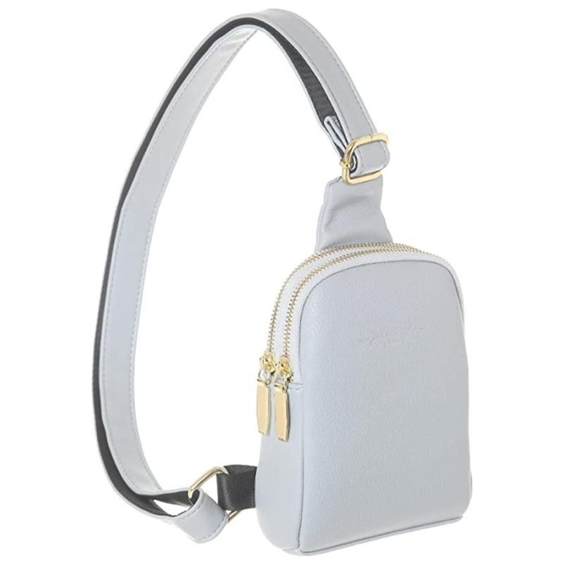 2022 new textured pu women's chest bag simple single shoulder messenger bag wide shoulder belt