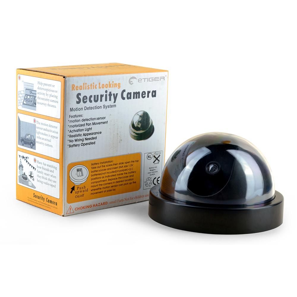 Fake Camera Dummy Waterproof Security CCTV Surveillance Camera With Flashing Red Led Light Dome Camera
