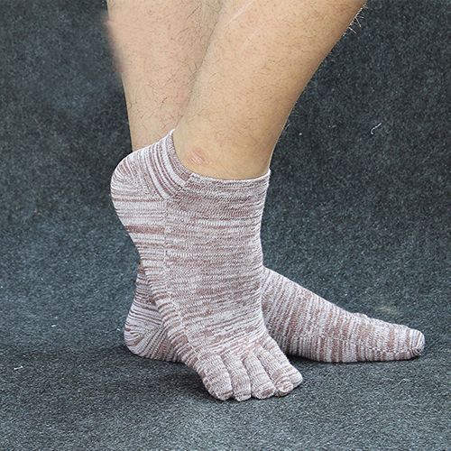 Mens Toe Socks Running Five Finger Socks Mini Crew Sport Cotton Socks (5 Pairs)