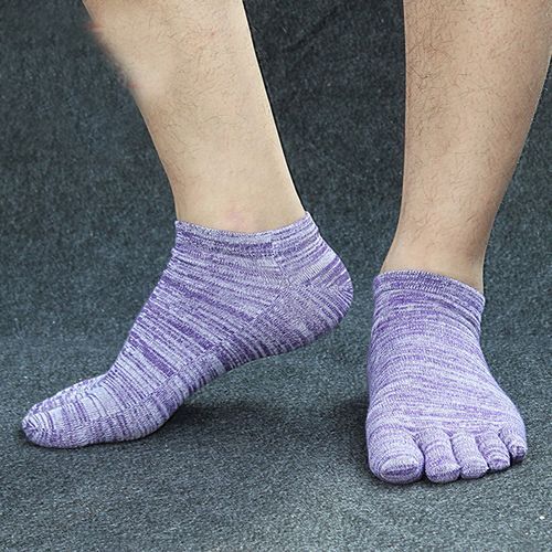 Mens Toe Socks Running Five Finger Socks Mini Crew Sport Cotton Socks (5 Pairs)