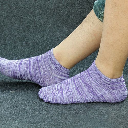 Mens Toe Socks Running Five Finger Socks Mini Crew Sport Cotton Socks (5 Pairs)