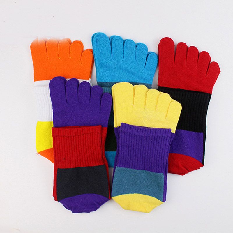Men Five Finger Toe Socks For Running Hiking Travel (5 Pairs)
