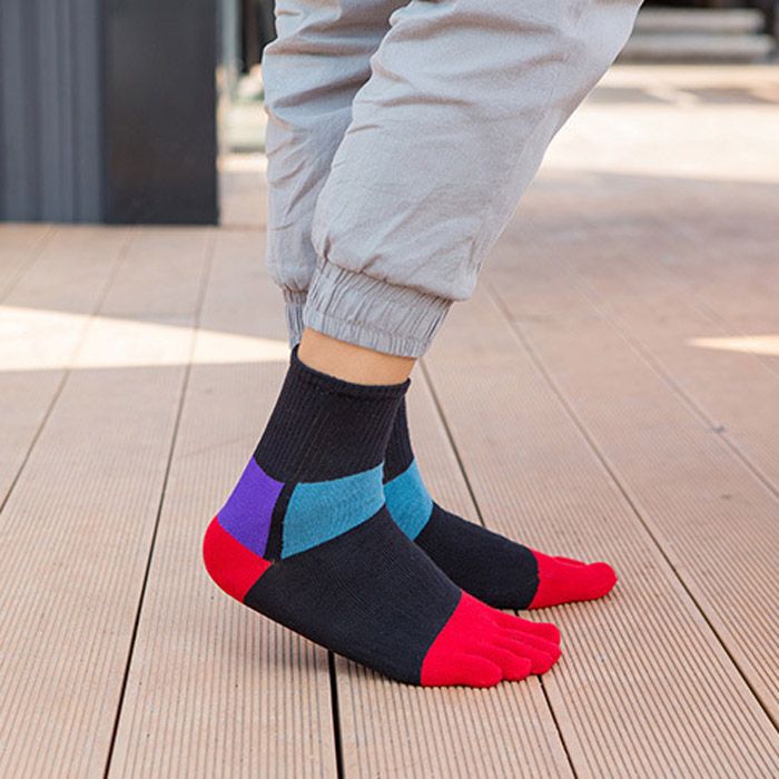 Men Five Finger Toe Socks For Running Hiking Travel (5 Pairs)