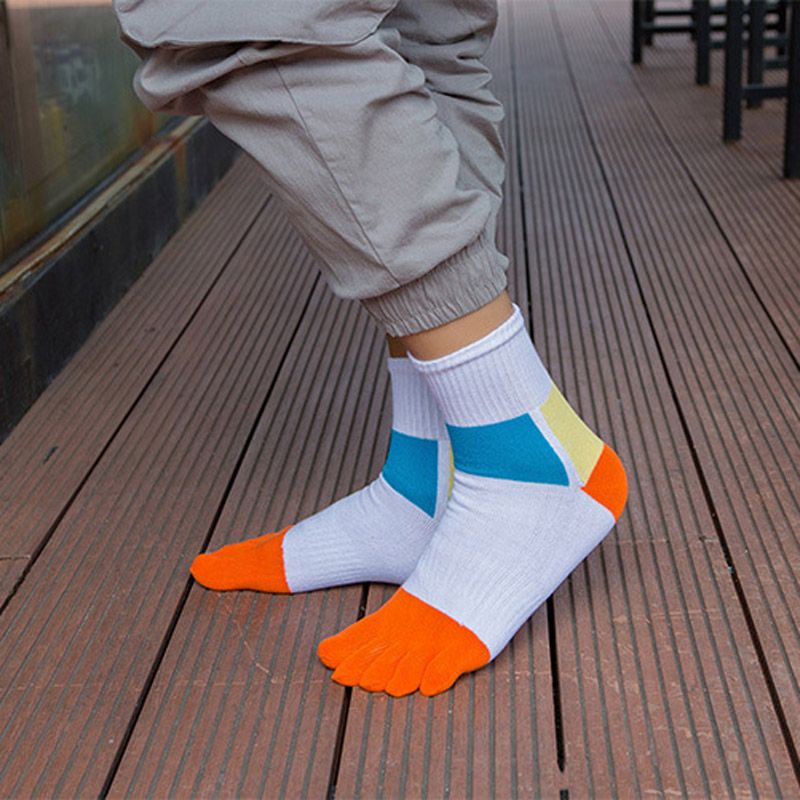 Men Five Finger Toe Socks For Running Hiking Travel (5 Pairs)
