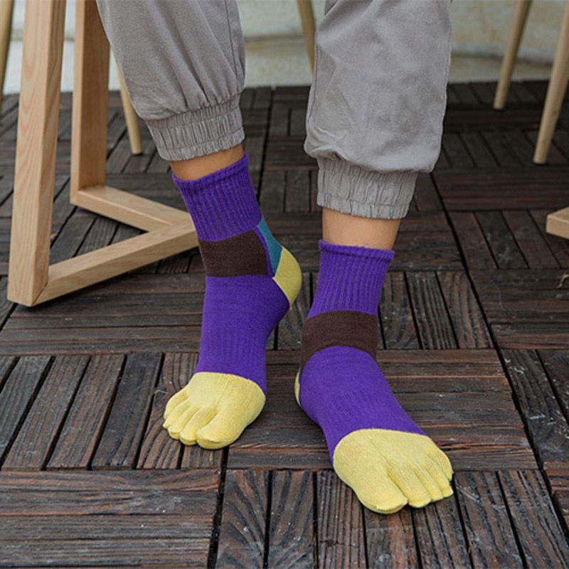 Men Five Finger Toe Socks For Running Hiking Travel (5 Pairs)