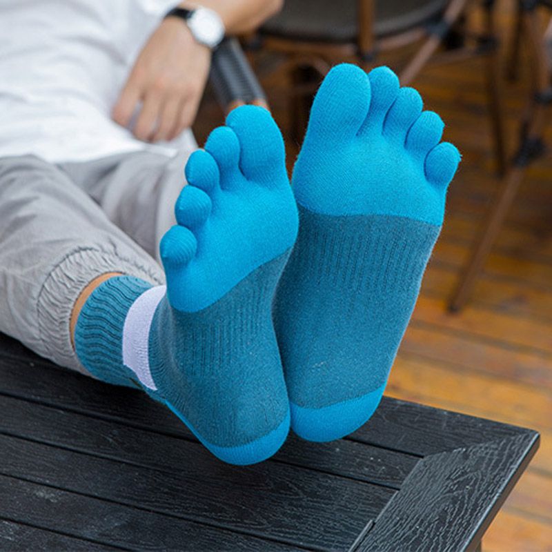 Men Five Finger Toe Socks For Running Hiking Travel (5 Pairs)