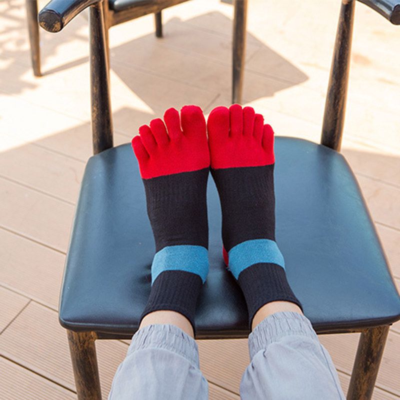 Men Five Finger Toe Socks For Running Hiking Travel (5 Pairs)