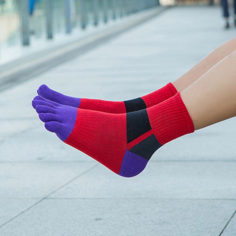 Men Five Finger Toe Socks For Running Hiking Travel (5 Pairs)