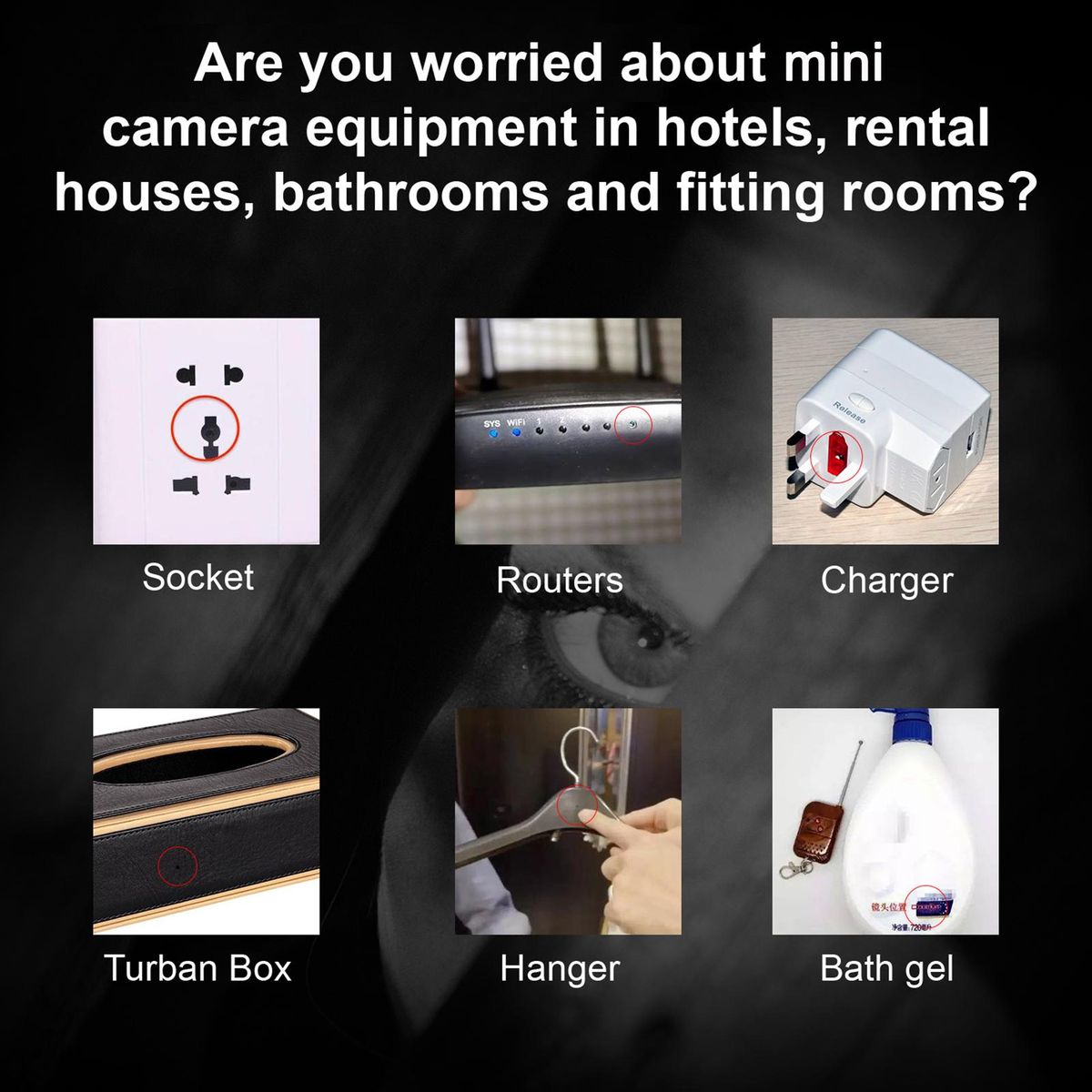 Personal Security Alarm Candid Camera Detector  Cameras Infrared Scanner Burglar Alarm Wireless Signal Scanner, Security Motion Vibration Sensor for Travel, Home, Hotels