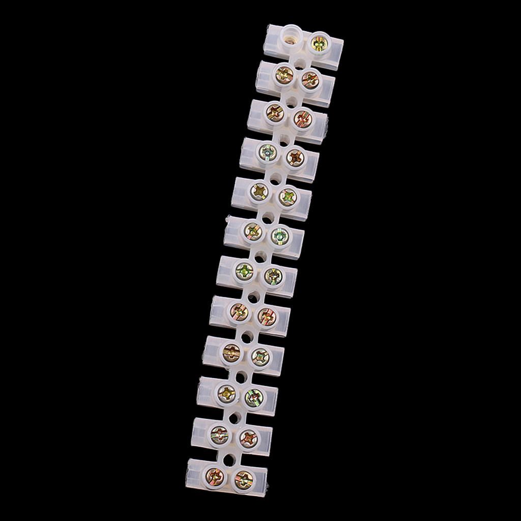Set Of 3 3A Dual 12 Positon Screw Terminal Strip Block For Electrical