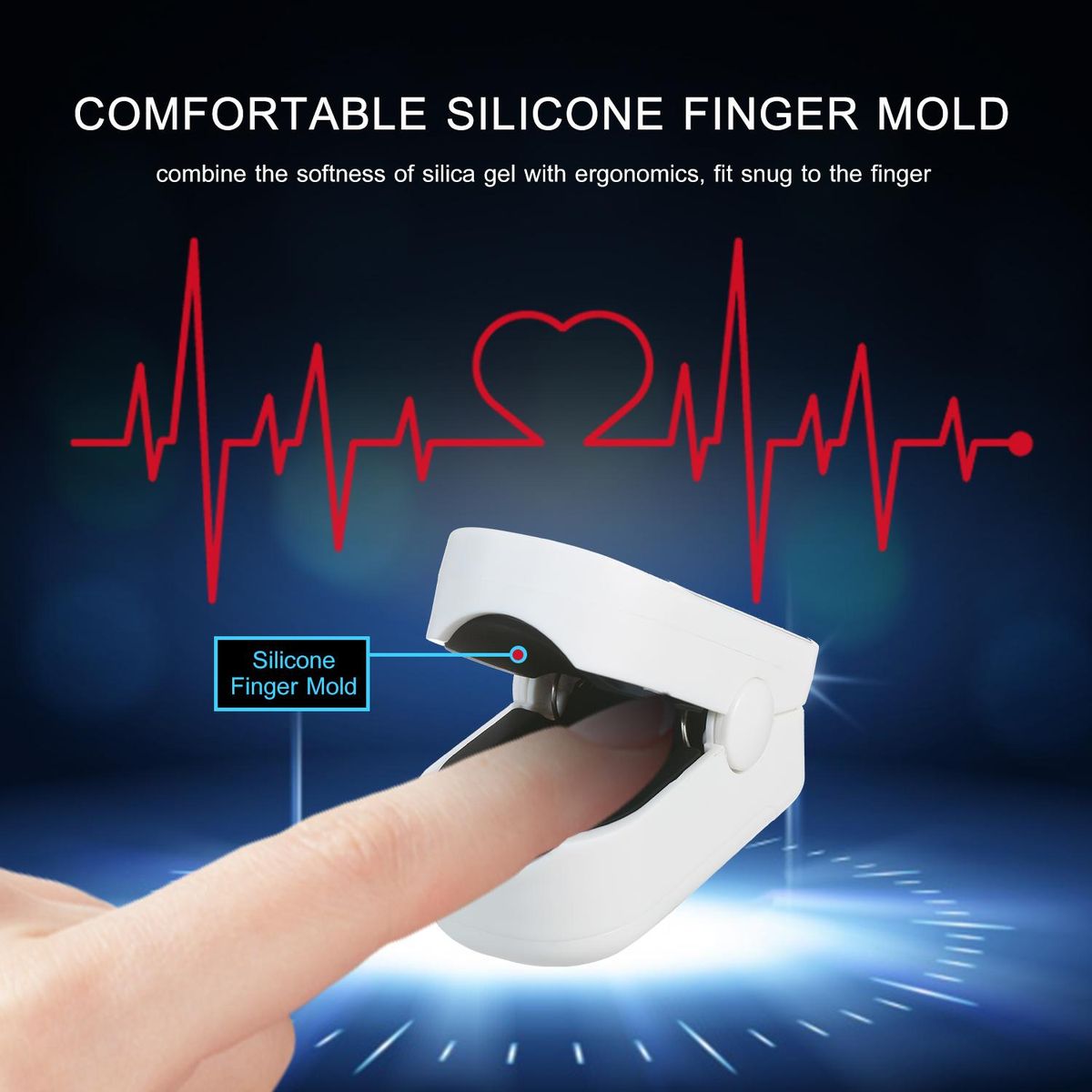 Fingertip Pulse Oximeter Pulse Oximeter Finger Pulse Blood Oxygen SpO2 Monitor LCD Oximeter SpO2 PR PI Monitor Mini Pulse Rate Measuring Gauge Blood Oxygen Meter 8s Rapid Reading