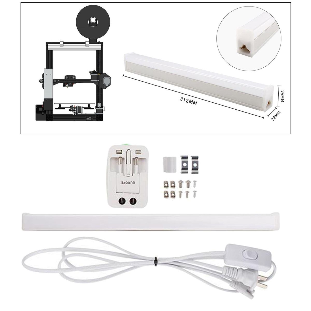 Night Light  With Switch Cable + Socket For For