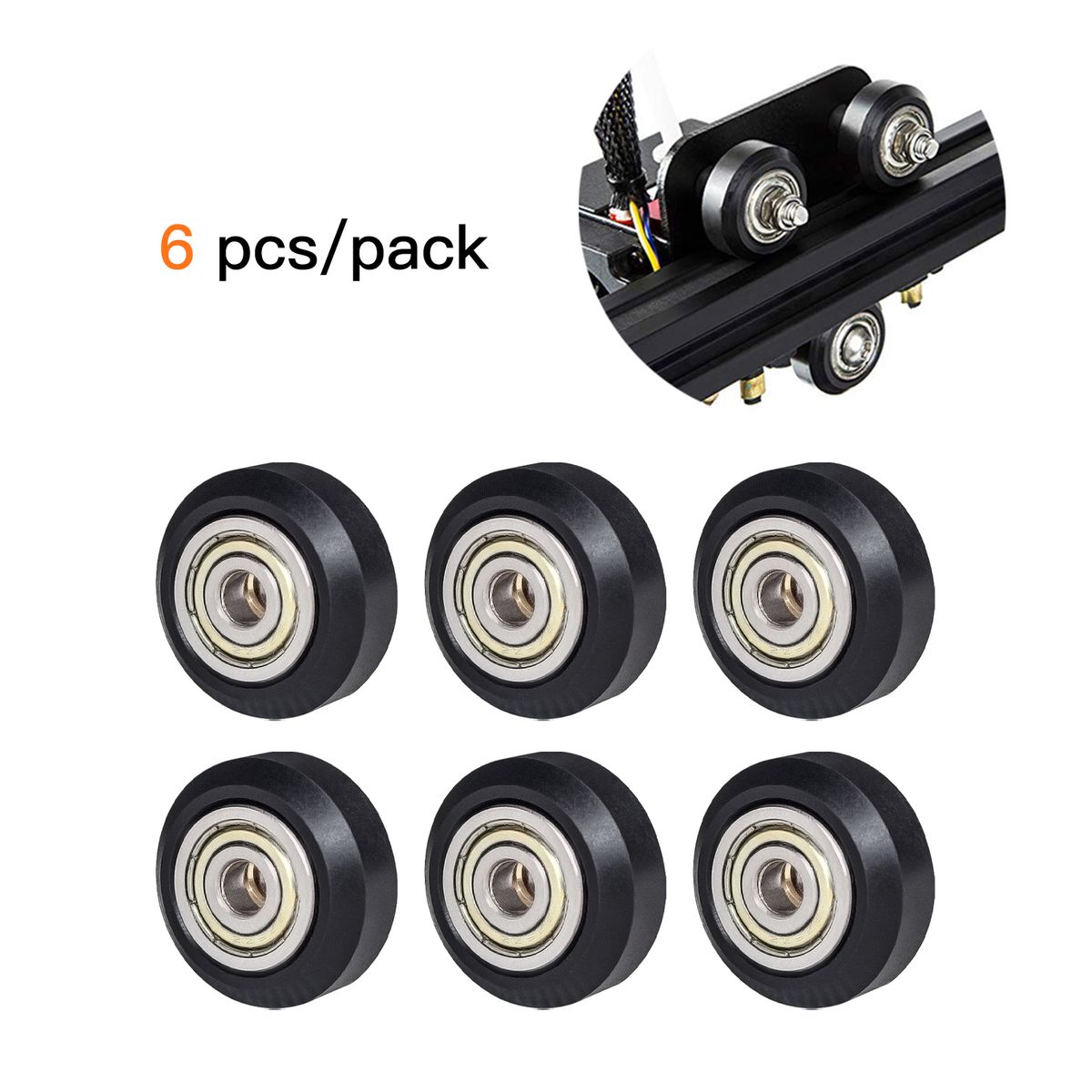 6pcs 3D Printer Parts POM Pulley Wheel 625zz Idler Pulley