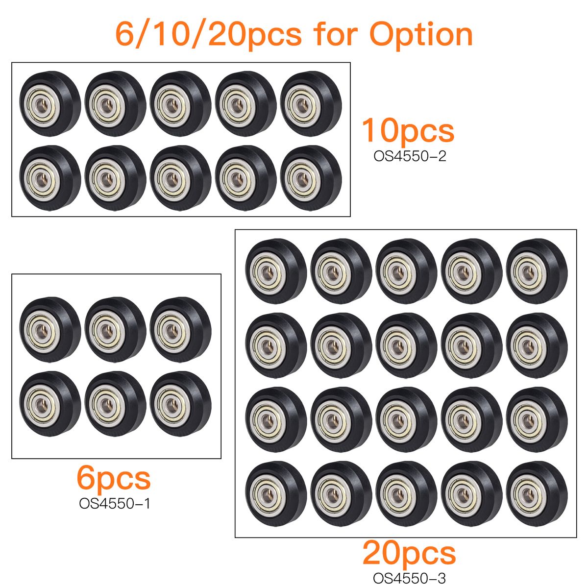 6pcs 3D Printer Parts POM Pulley Wheel 625zz Idler Pulley