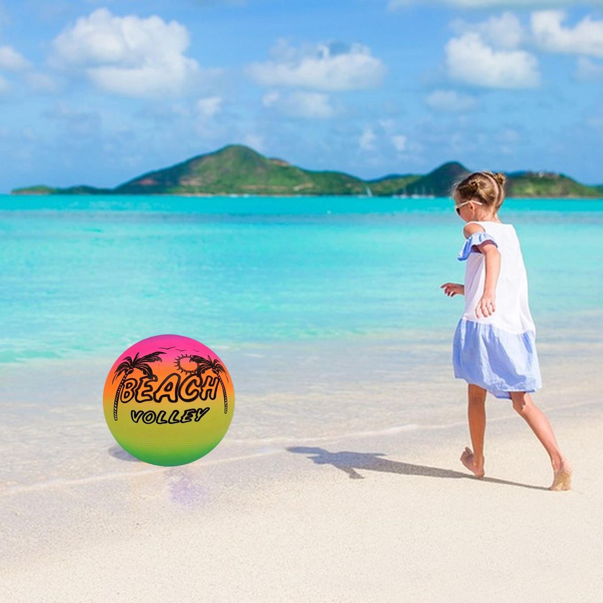 3Pcs Kids Beach Balls Rainbow Design Beach Balls