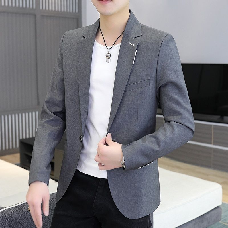 High Quality Mens Slim Fit B Business Casual B Suit Jacket Luxury-Black