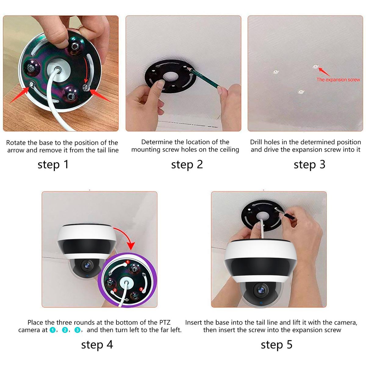 2MP Full High Definition POE PTZ Dome Camera,Outdoor Security Camera with Night Vision,Motion Detection,IP66 Waterproof