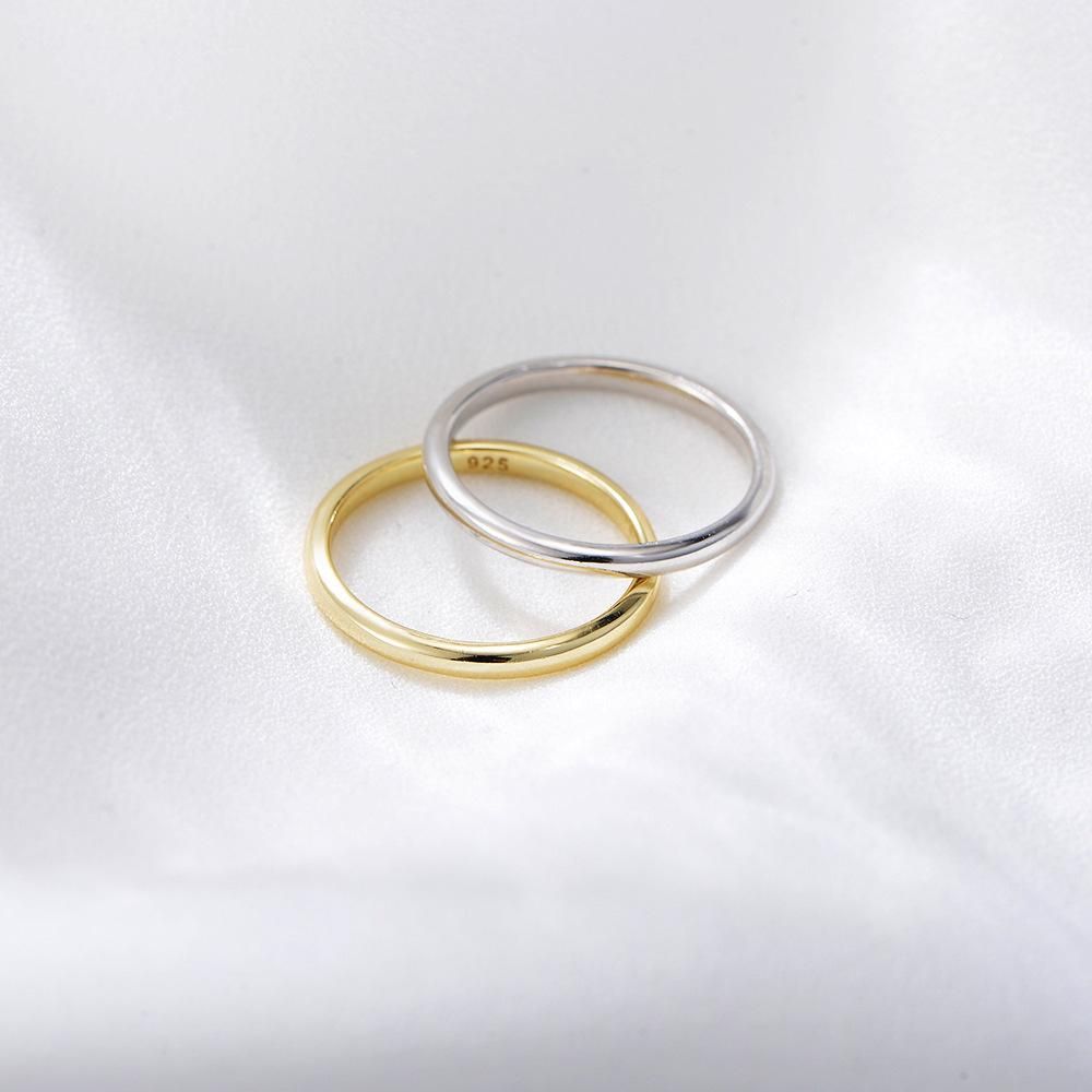 Plain Ring Ring Pure Silver Female Minimalist and Luxury
