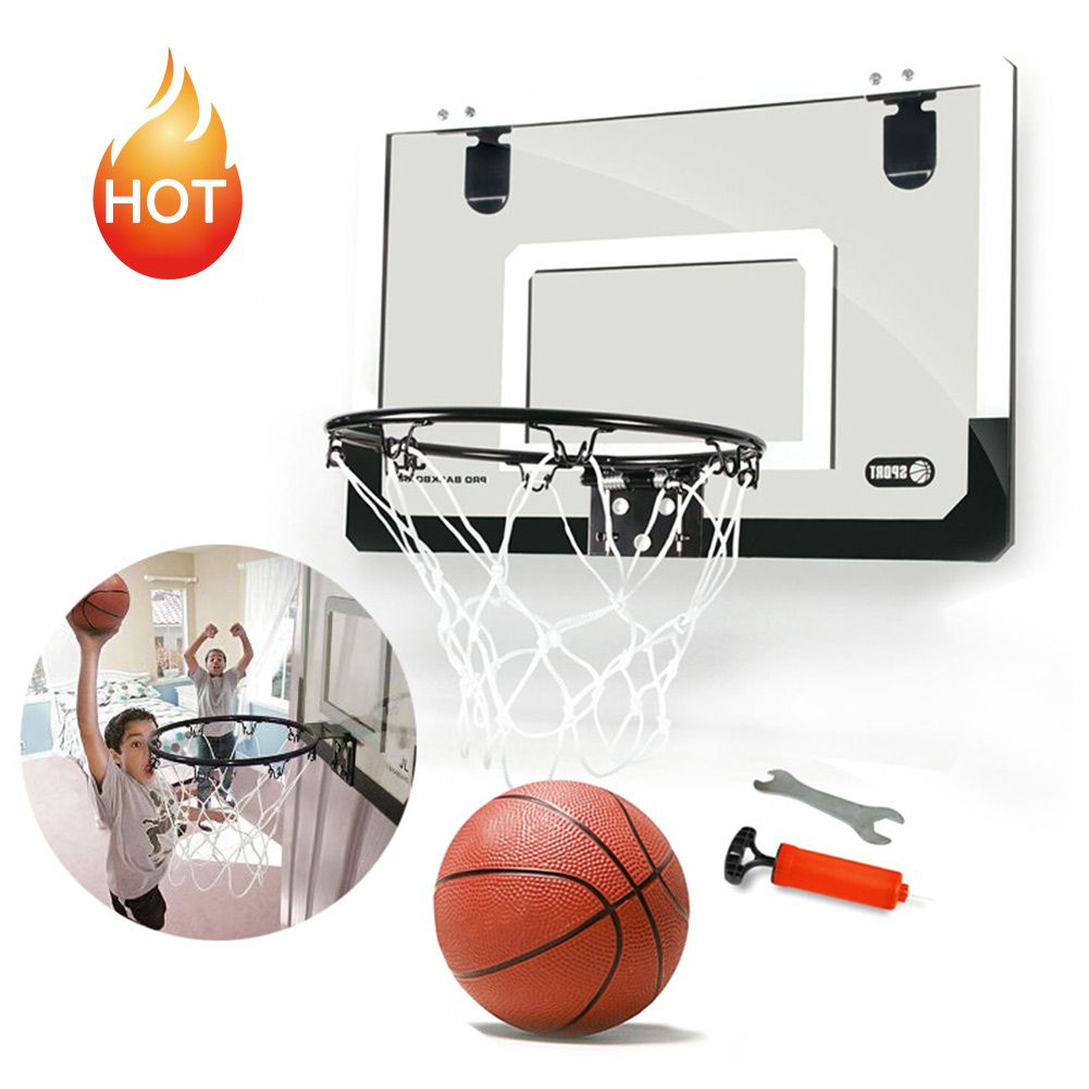 Big Size Children Kids Hanging Basketball Hoop Indoor Door Wall Mounted Kids Mini Basket Ball Board Toy Set With Pump