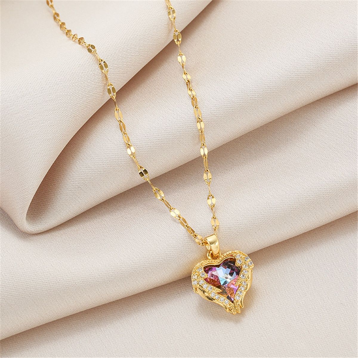 Trendy Sweet Sexy Gold Color Stainless Steel Necklaces For Women Korean Fashion Female Pendant Clavicle Chain Jewelry Wholesale