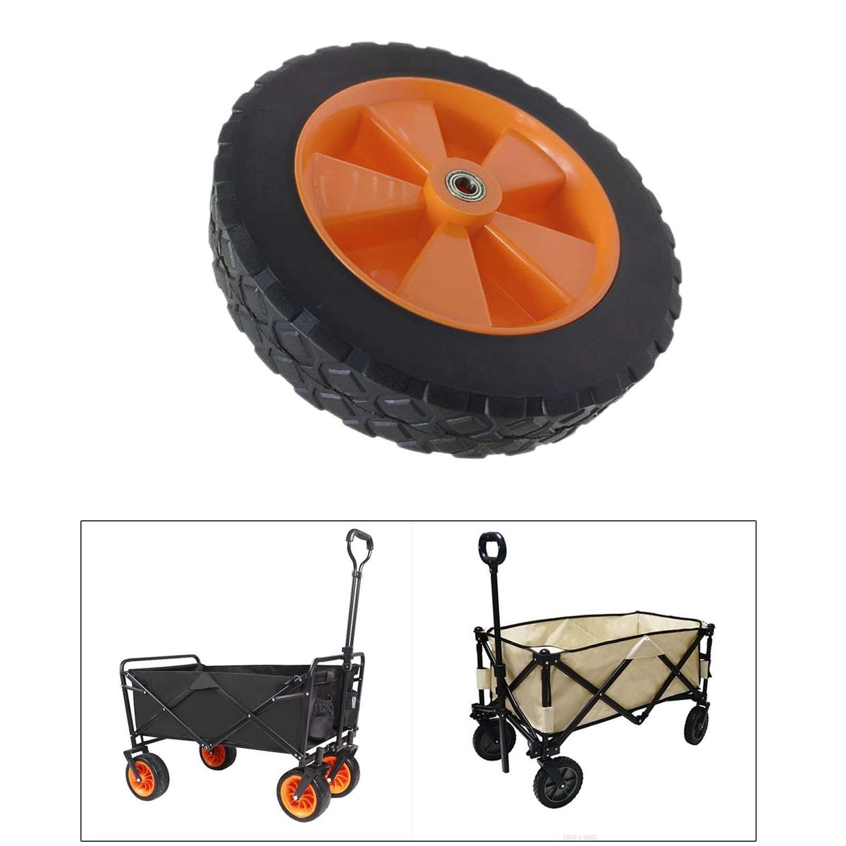7 Inch Folding Cart Wheel Rubber For Outdoor Handcart