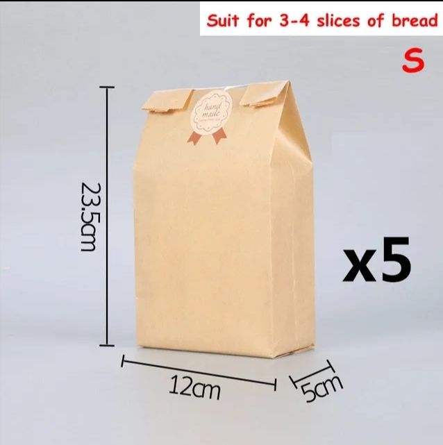 50 Pieces Kraft Paper Bags For Cookies, Pastries, Snacks