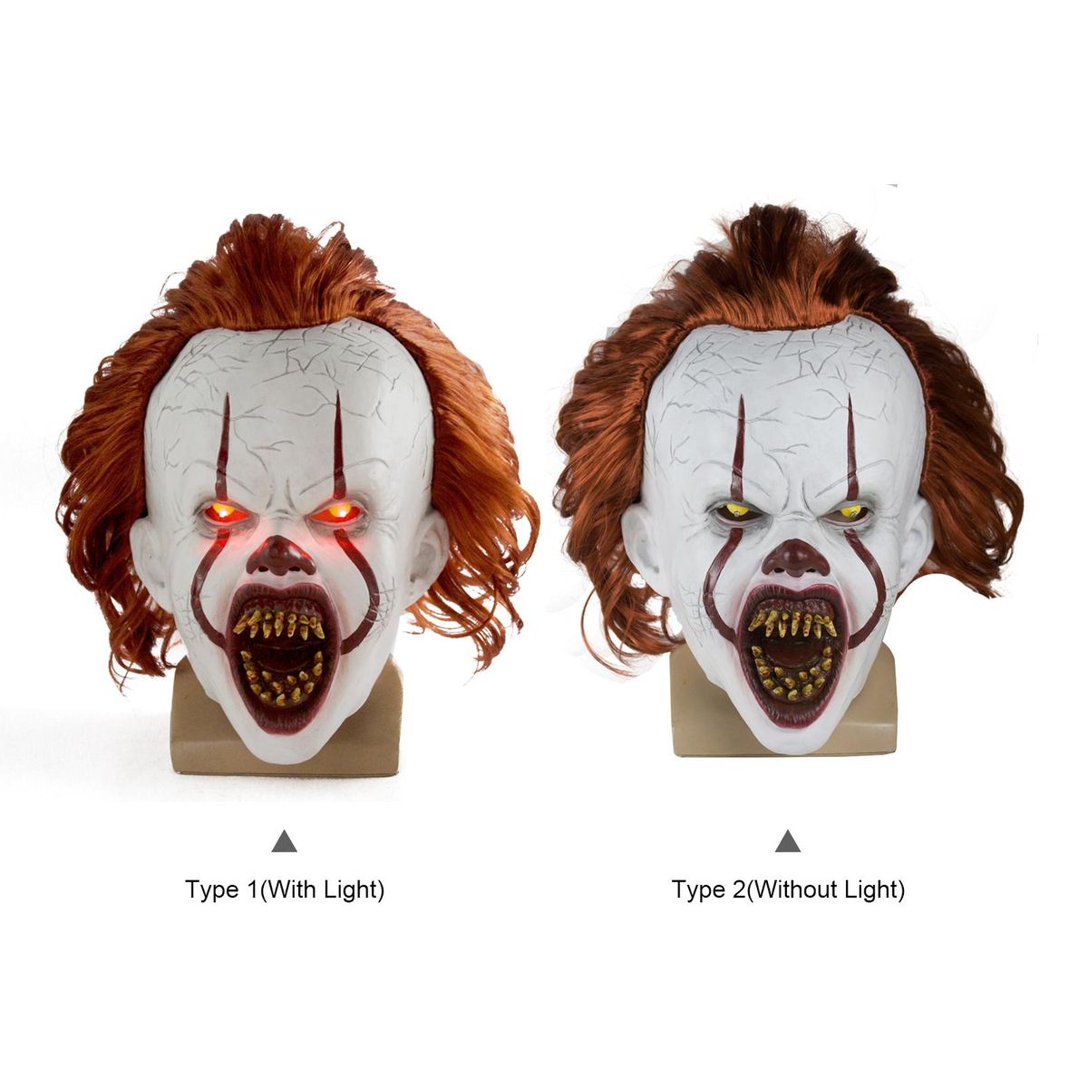 Halloween Mask Creepy Pennywise Scary Clown Full Face Horror Costume Party Festival Cosplay Decoration Prop for Adult