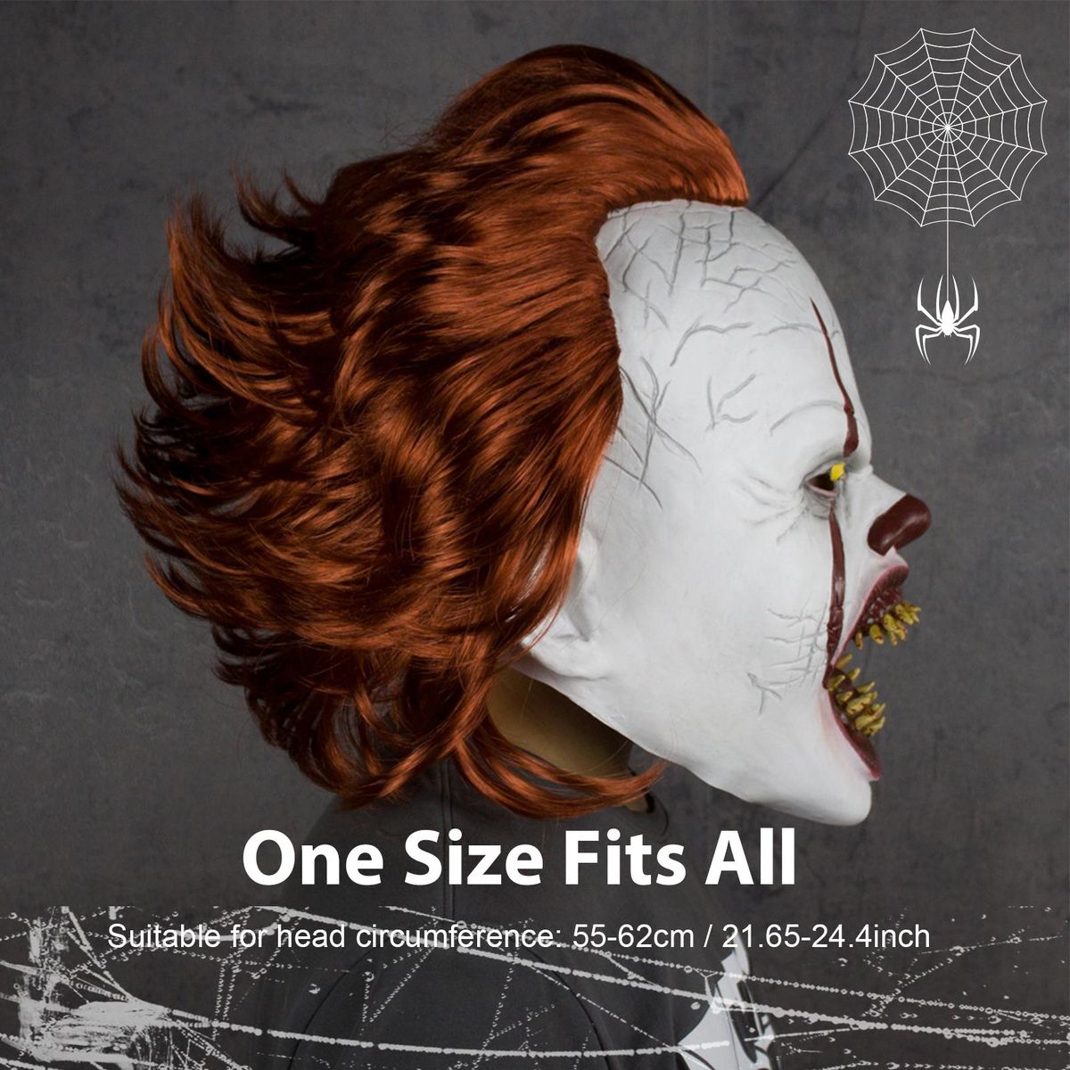 Halloween Mask Creepy Pennywise Scary Clown Full Face Horror Costume Party Festival Cosplay Decoration Prop for Adult