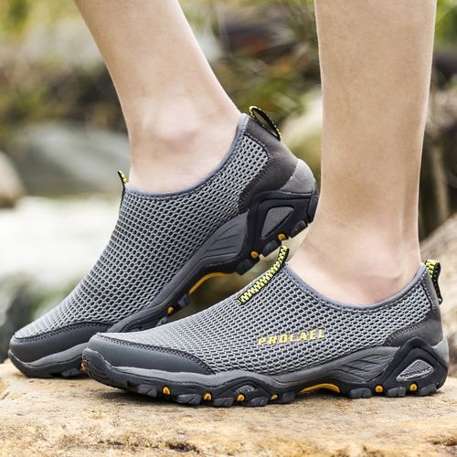 New Men's Outdoor Shoes Breathable Mesh Sneakers -Grey