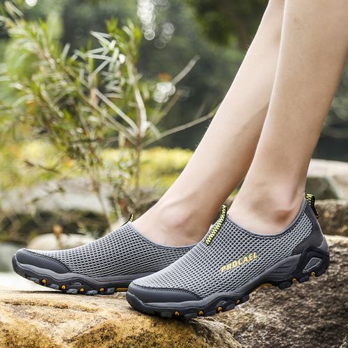New Men's Outdoor Shoes Breathable Mesh Sneakers -Grey