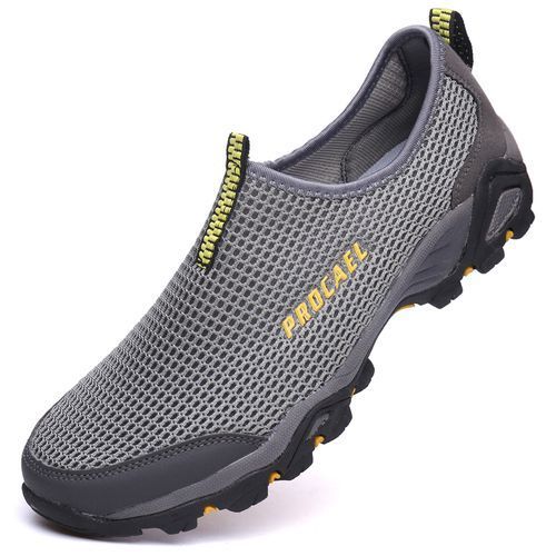 New Men's Outdoor Shoes Breathable Mesh Sneakers -Grey