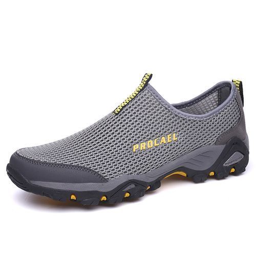 New Men's Outdoor Shoes Breathable Mesh Sneakers -Grey