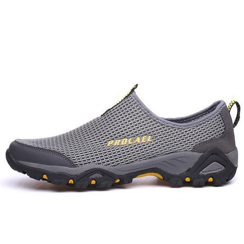 New Men's Outdoor Shoes Breathable Mesh Sneakers -Grey