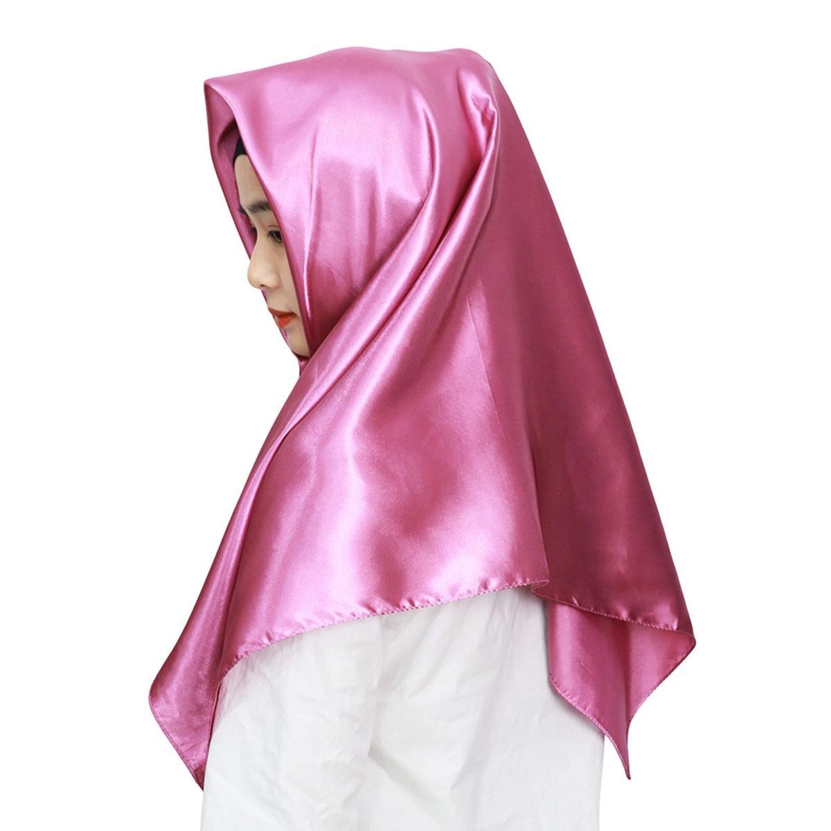 Women Head Wrap Vivid Color Wear Resistant Washable-Pink