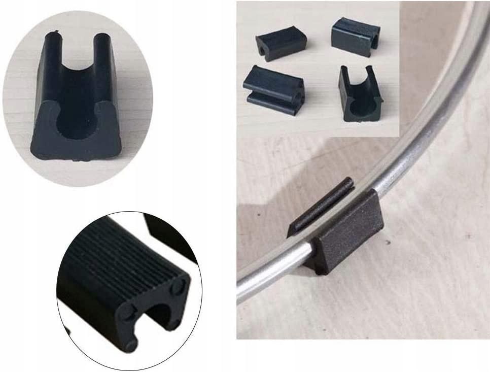 U Shaped Plastic Chair Leg U Shaped Floor Glides 12mm Diameter Tube Cap Cover Black for Tubular Steel Chairs (20pcs)