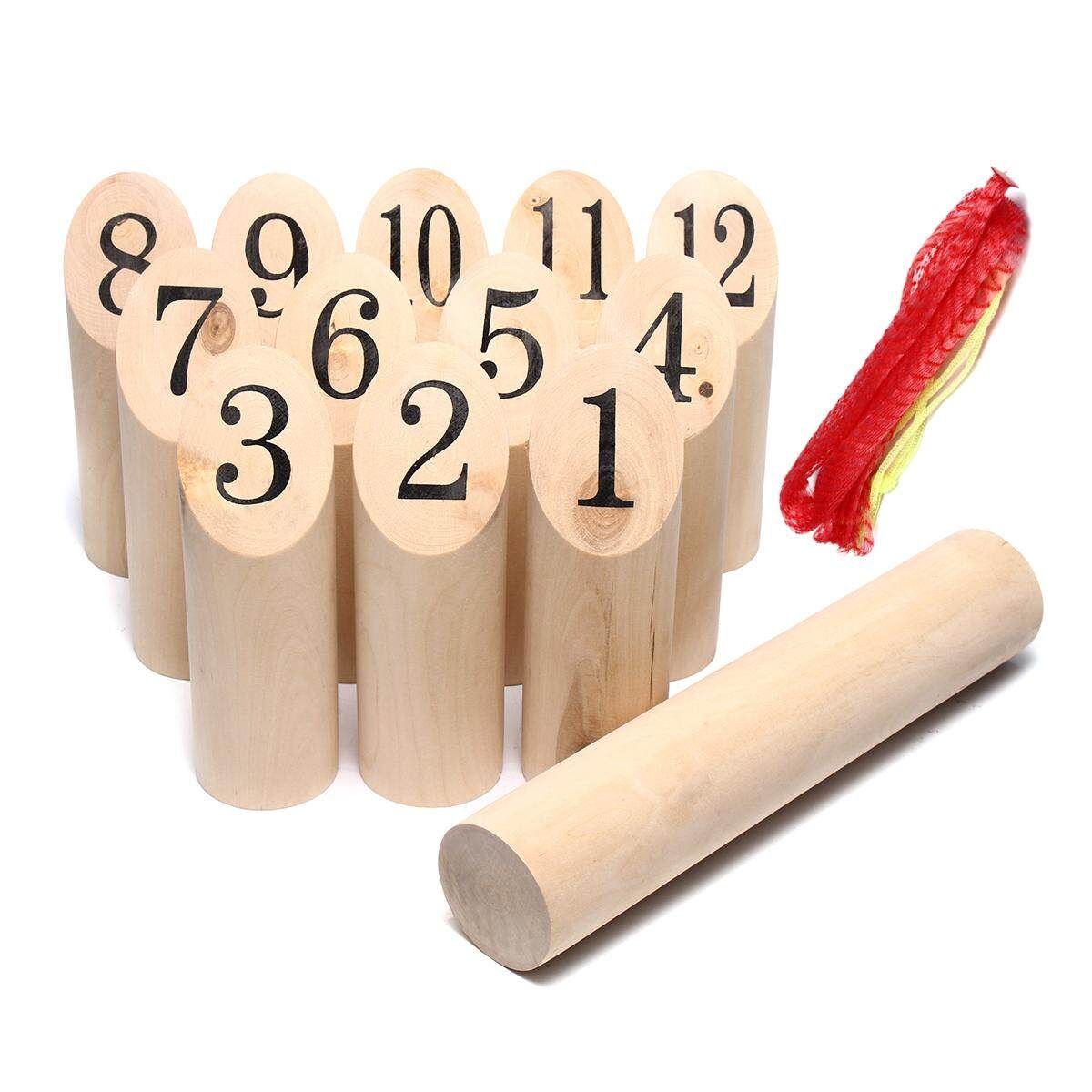 Number KUBB Wooden Viking Family Outdoor Garden Lawn Game Set