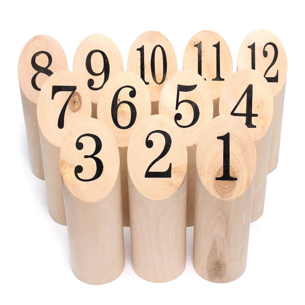 Number KUBB Wooden Viking Family Outdoor Garden Lawn Game Set