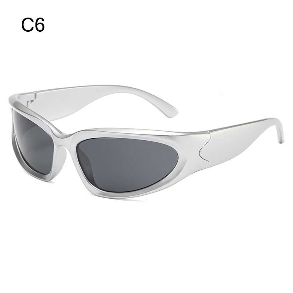 1PC Y2K Wrap Around Sunglasses Trendy Rimless Futuristic