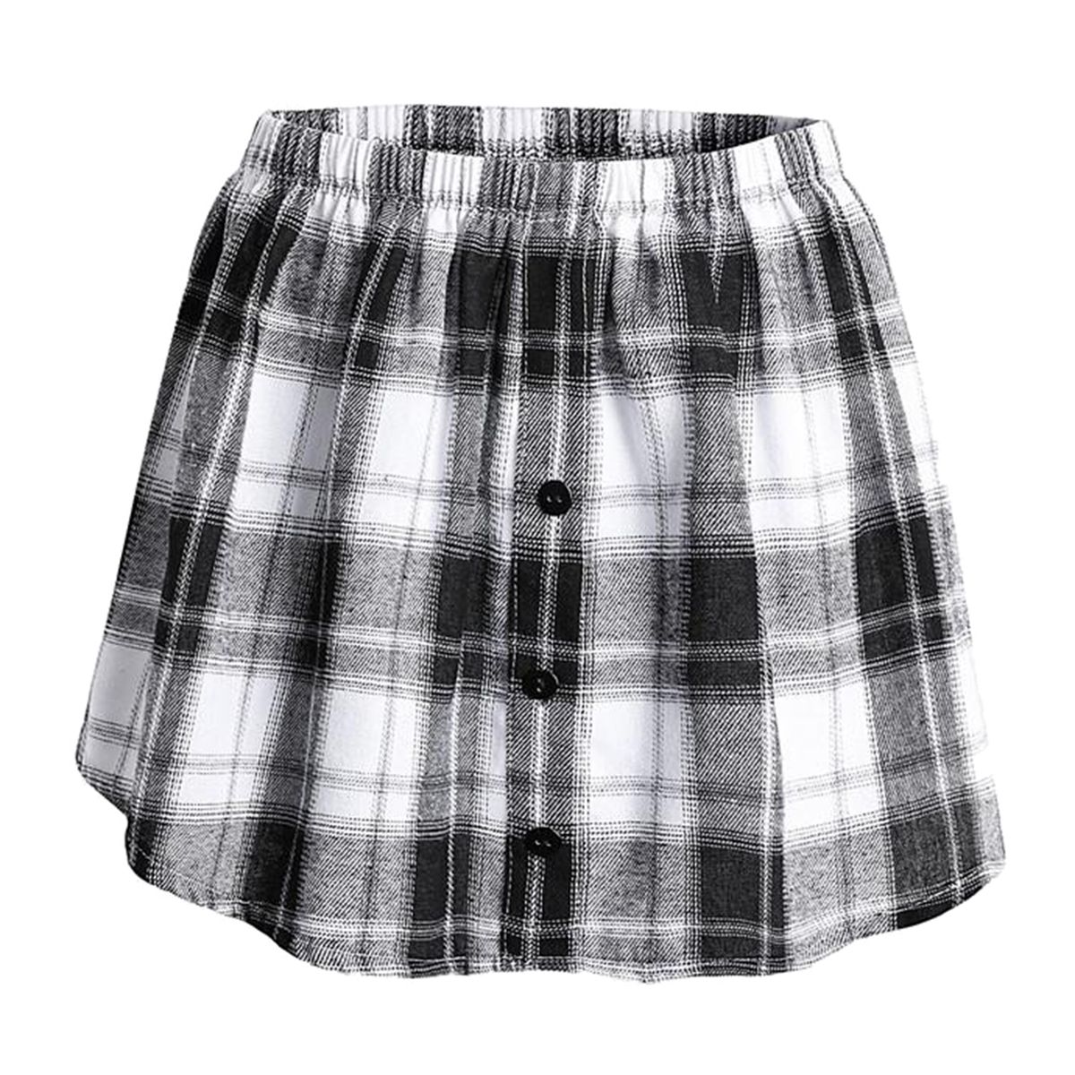 Plaid Half Skirt Girls TShirt Hoodies False Bottom Extender White