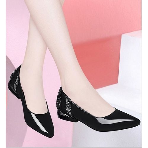 Women's Stylish Pointed Single Shoe - Black