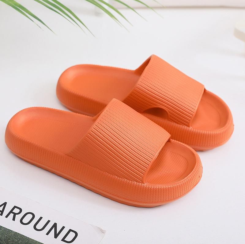 Household slippers Solid color thick soles Summer couple comfortable sandals Men's and women's