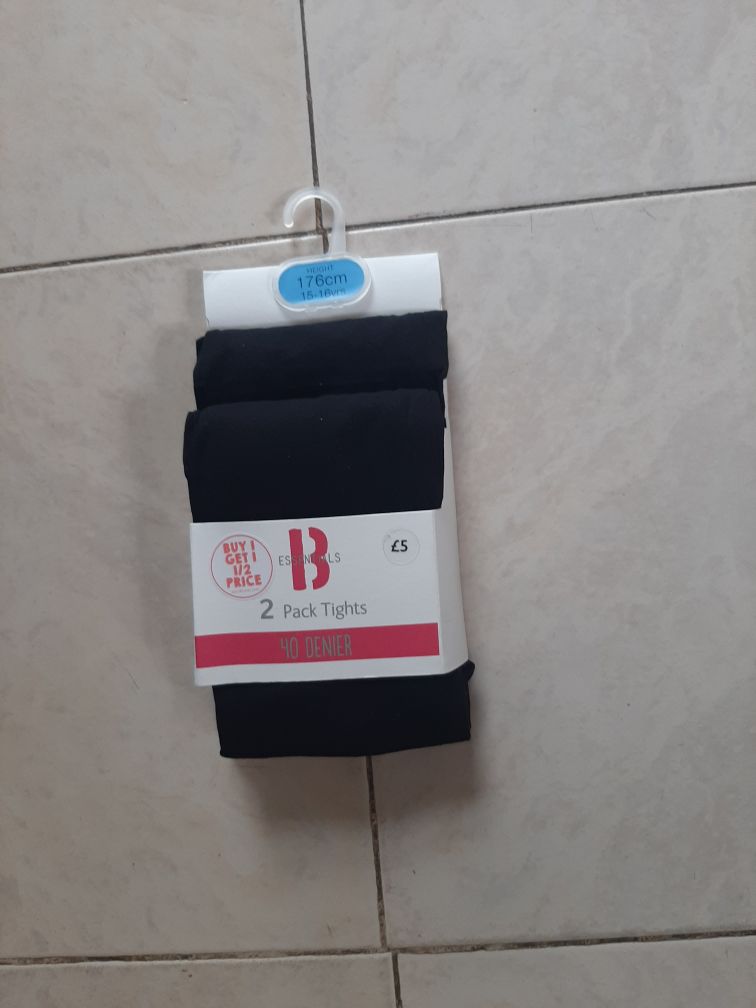 2 Pack Girls Velvet Pantyhose/Popsocks- Black