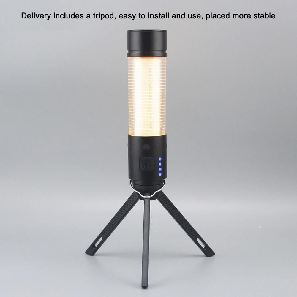 LED Camping Light USB Rechargeable Campsite Lantern Portable Tent Lamp Flashlight Support Multiple Light Modes USB Output with Magnetic Base Tripod for Outdoor Camping Hiking Fishing Adventure