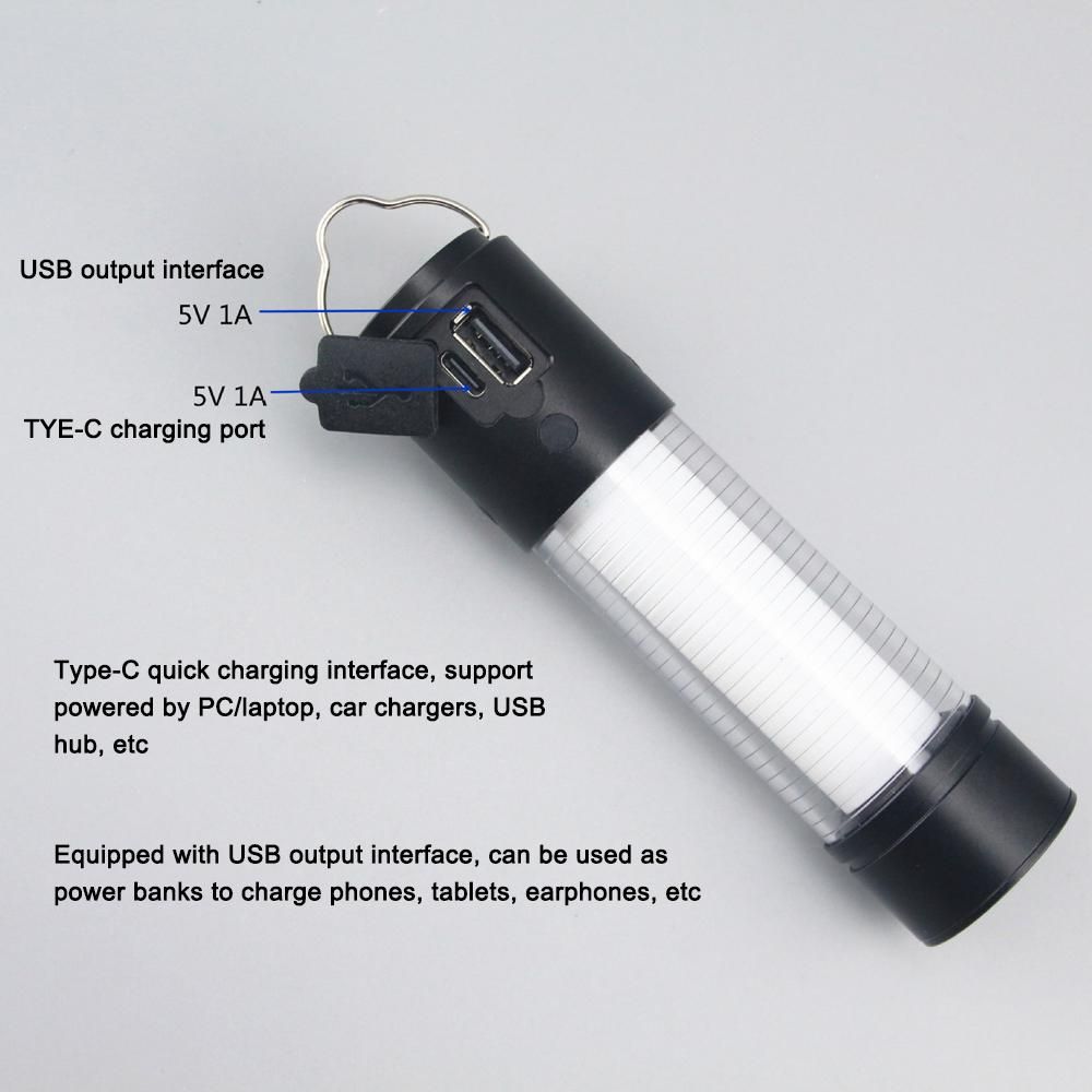 LED Camping Light USB Rechargeable Campsite Lantern Portable Tent Lamp Flashlight Support Multiple Light Modes USB Output with Magnetic Base Tripod for Outdoor Camping Hiking Fishing Adventure