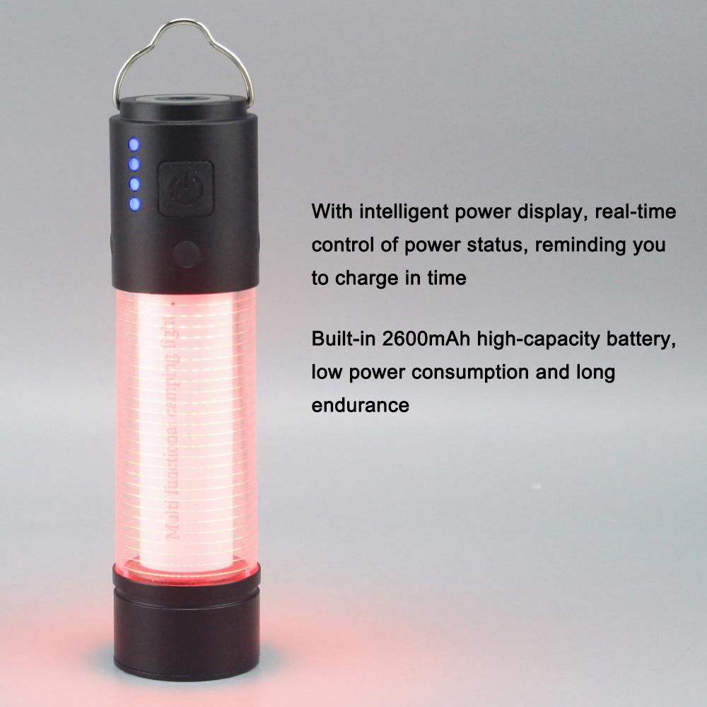 LED Camping Light USB Rechargeable Campsite Lantern Portable Tent Lamp Flashlight Support Multiple Light Modes USB Output with Magnetic Base Tripod for Outdoor Camping Hiking Fishing Adventure