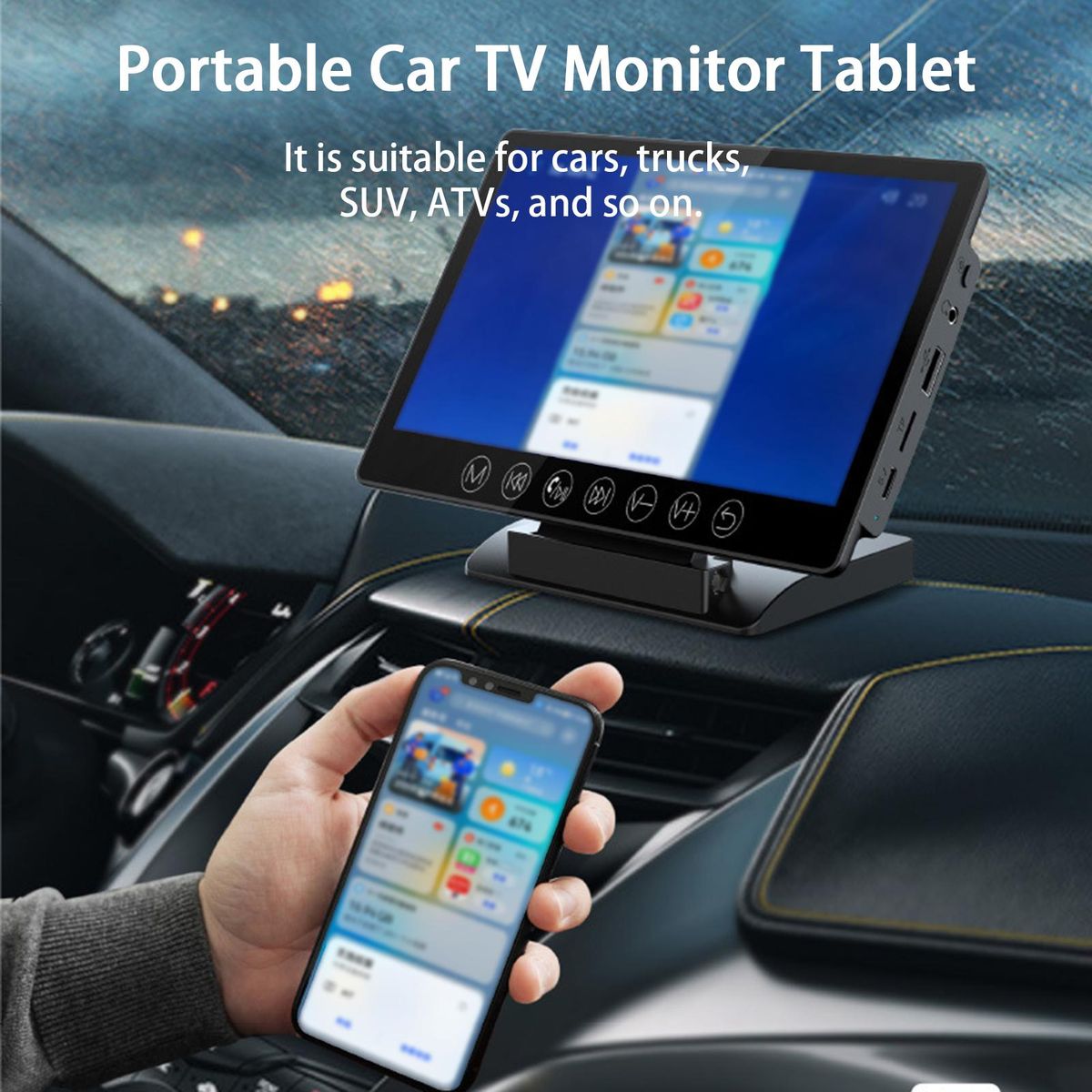 1 Set Car Monitor Car Radio MP5 Player FM Audio Display Black