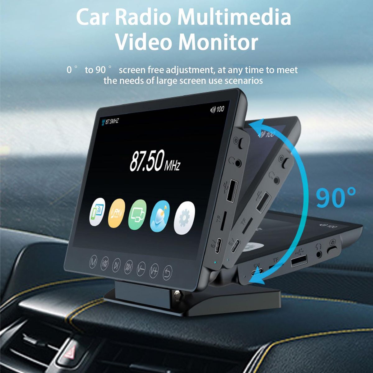 1 Set Car Monitor Car Radio MP5 Player FM Audio Display Black