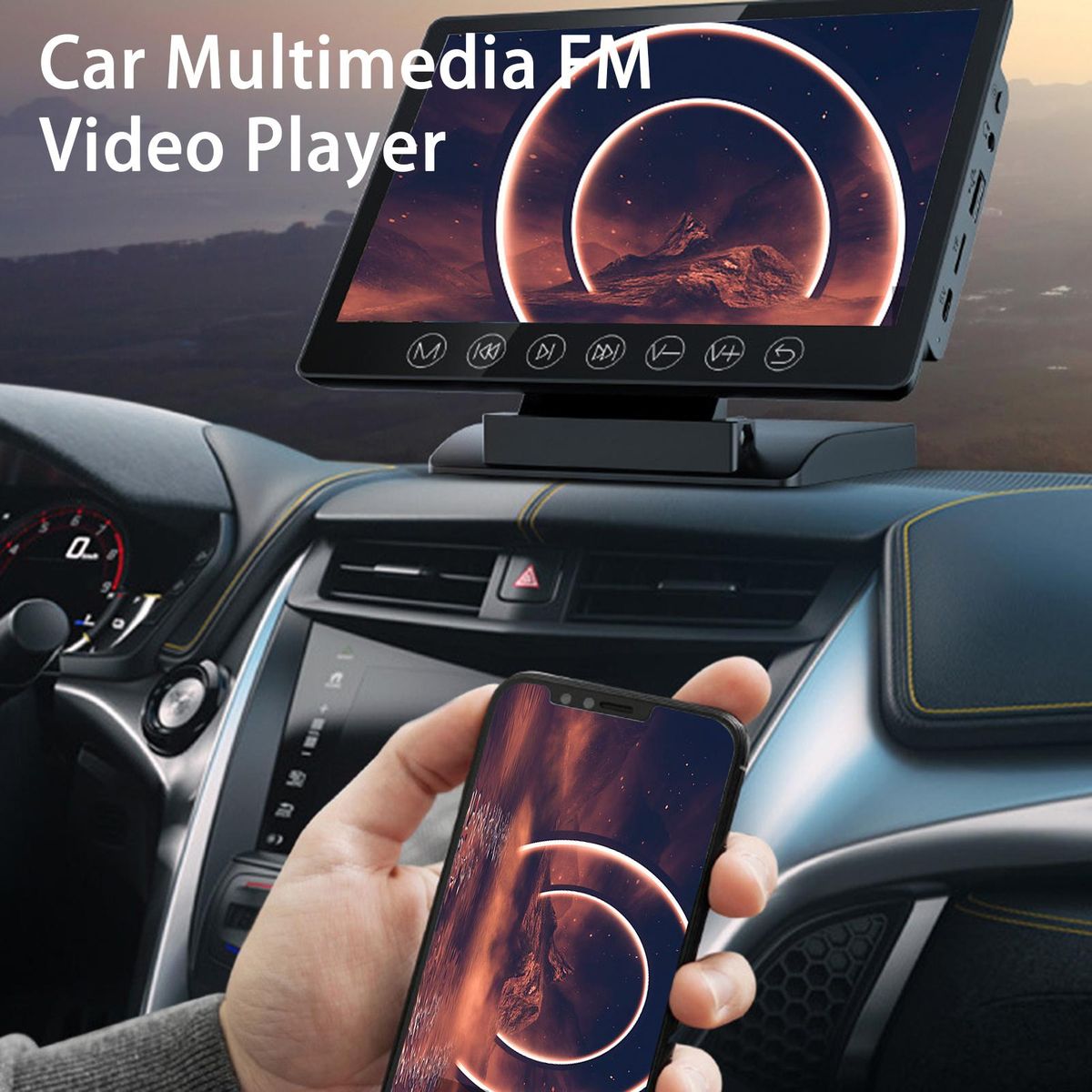 1 Set Car Monitor Car Radio MP5 Player FM Audio Display Black