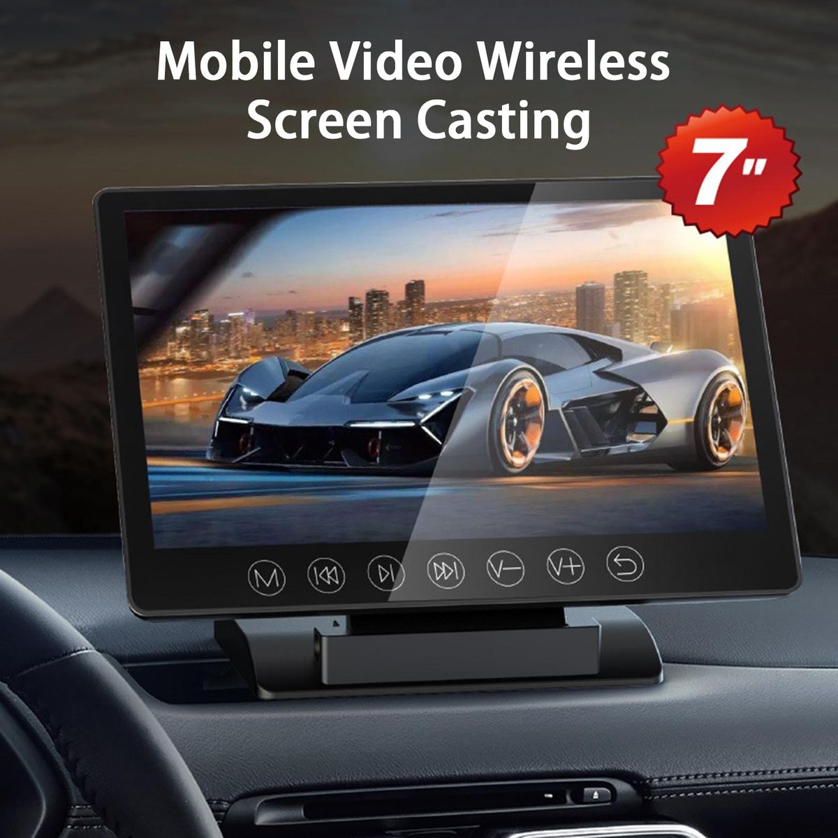1 Set Car Monitor Car Radio MP5 Player FM Audio Display Black